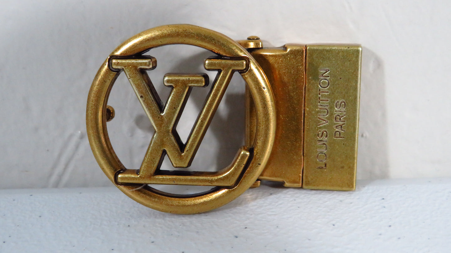 Vintage Louis Vuitton Brass Belt Buckle - Shows Light Use!