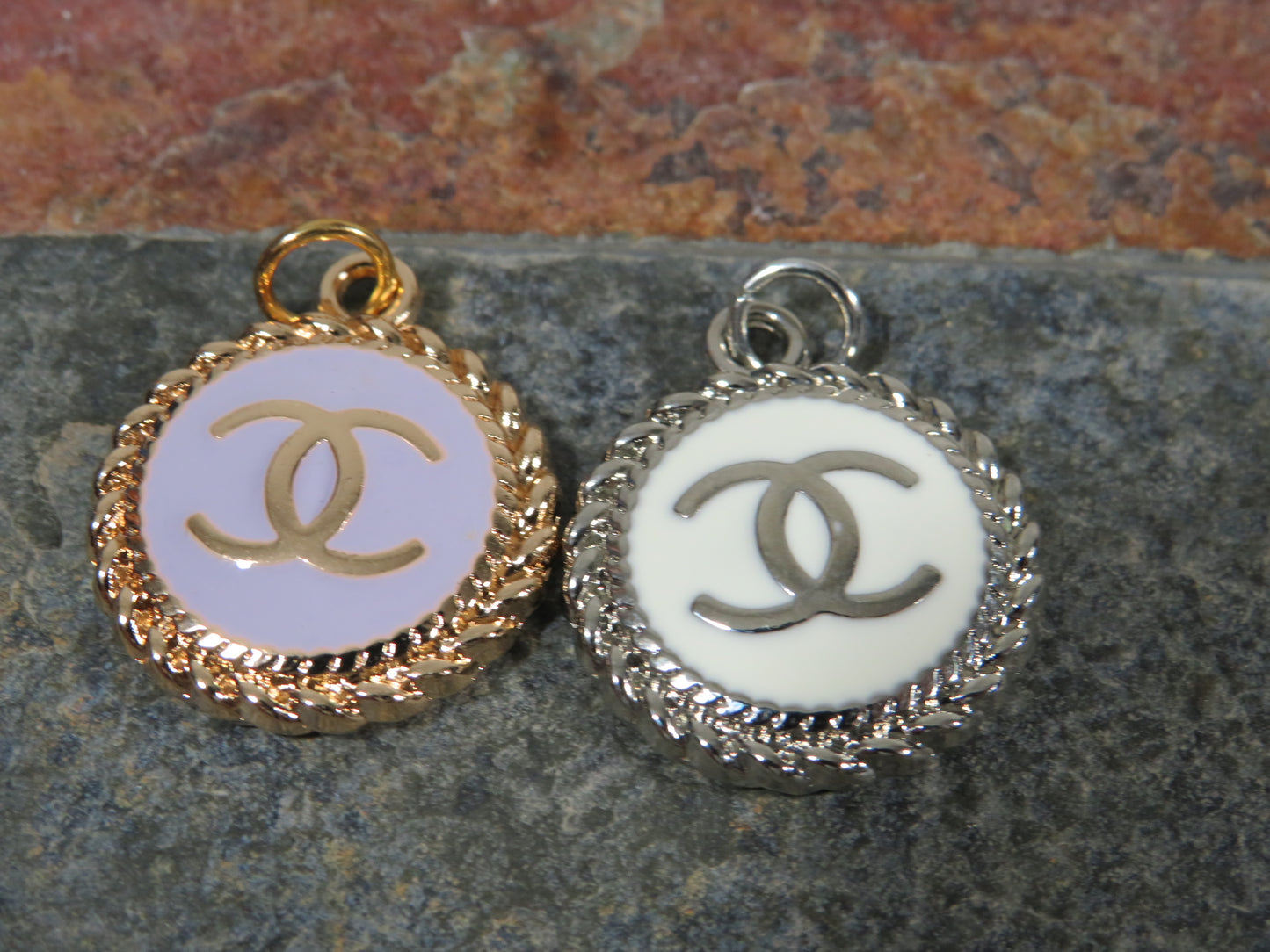 Bundle Of 2 Chanel Oval Zipper Pull Charms With Stamped Backs!