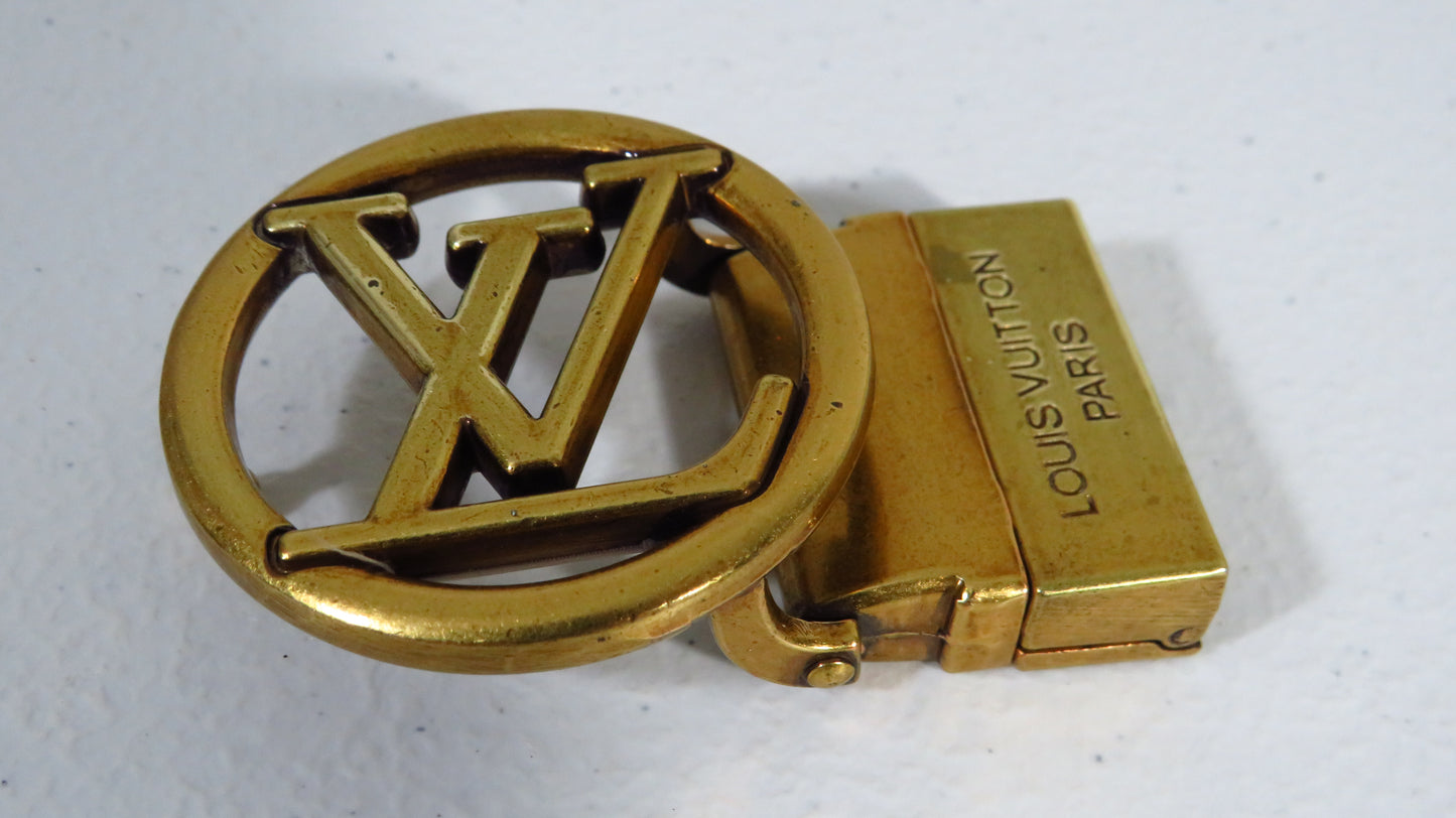 Vintage Louis Vuitton Brass Belt Buckle - Shows Light Use!
