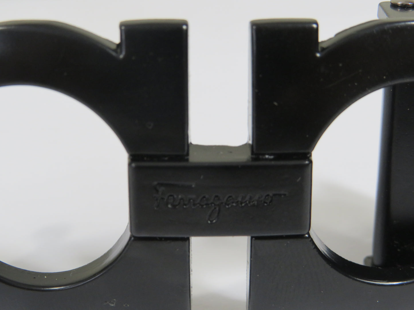 Retro Salvatore Ferragamo Black Steel Belt Buckle!