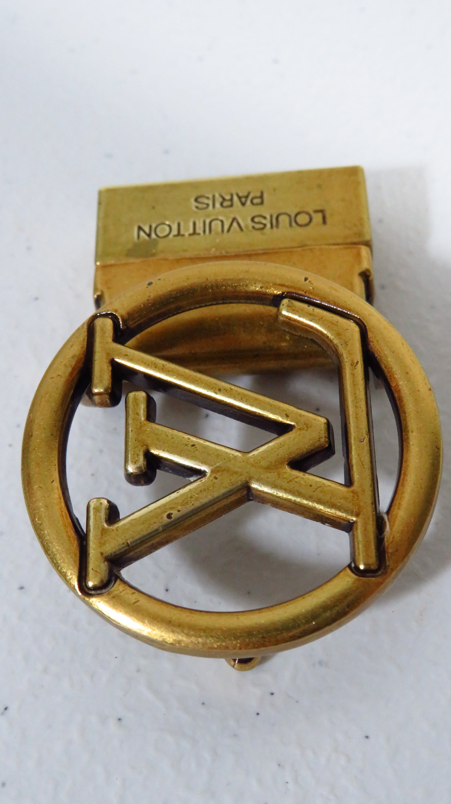 Vintage Louis Vuitton Brass Belt Buckle - Shows Light Use!