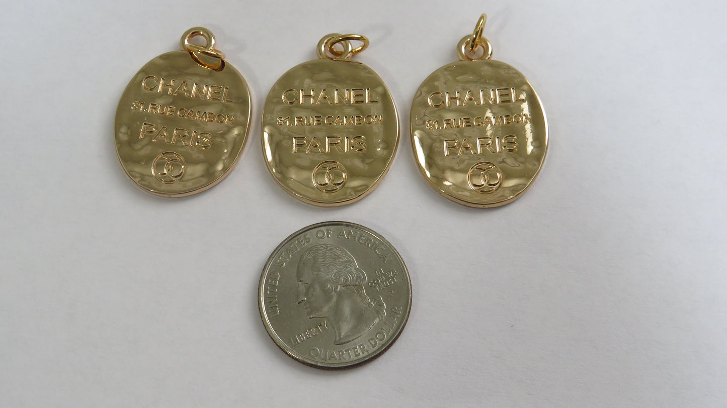 Chanel Engraved Gold Hammered Round Zipper Pull Wholesale Bundle Of 3!