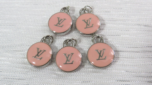 Value Bundle Lot Of 5 Louis Vuitton Pink And Silver Oval Zipper Pull Charms!