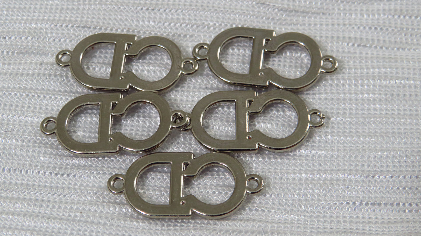 Bundle Of 5 CD Christian Dior Purple Rhinestone Lined Zipper Pull Charms!