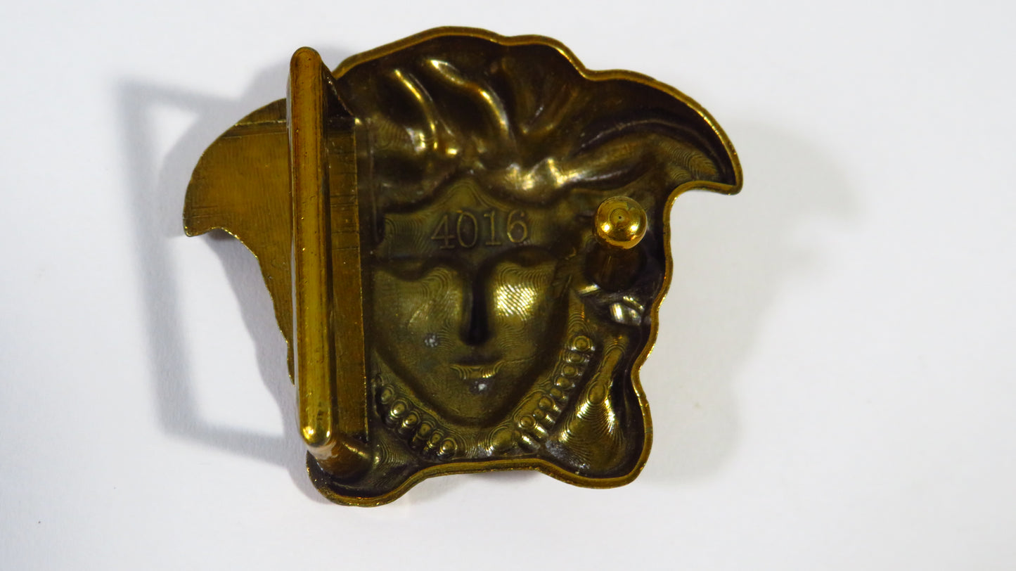Vintage Copper Brass Versace Medusa Head Belt Buckle!