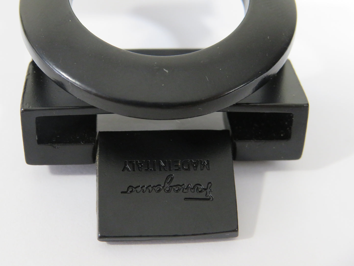 Retro Salvatore Ferragamo Black Steel Belt Buckle!