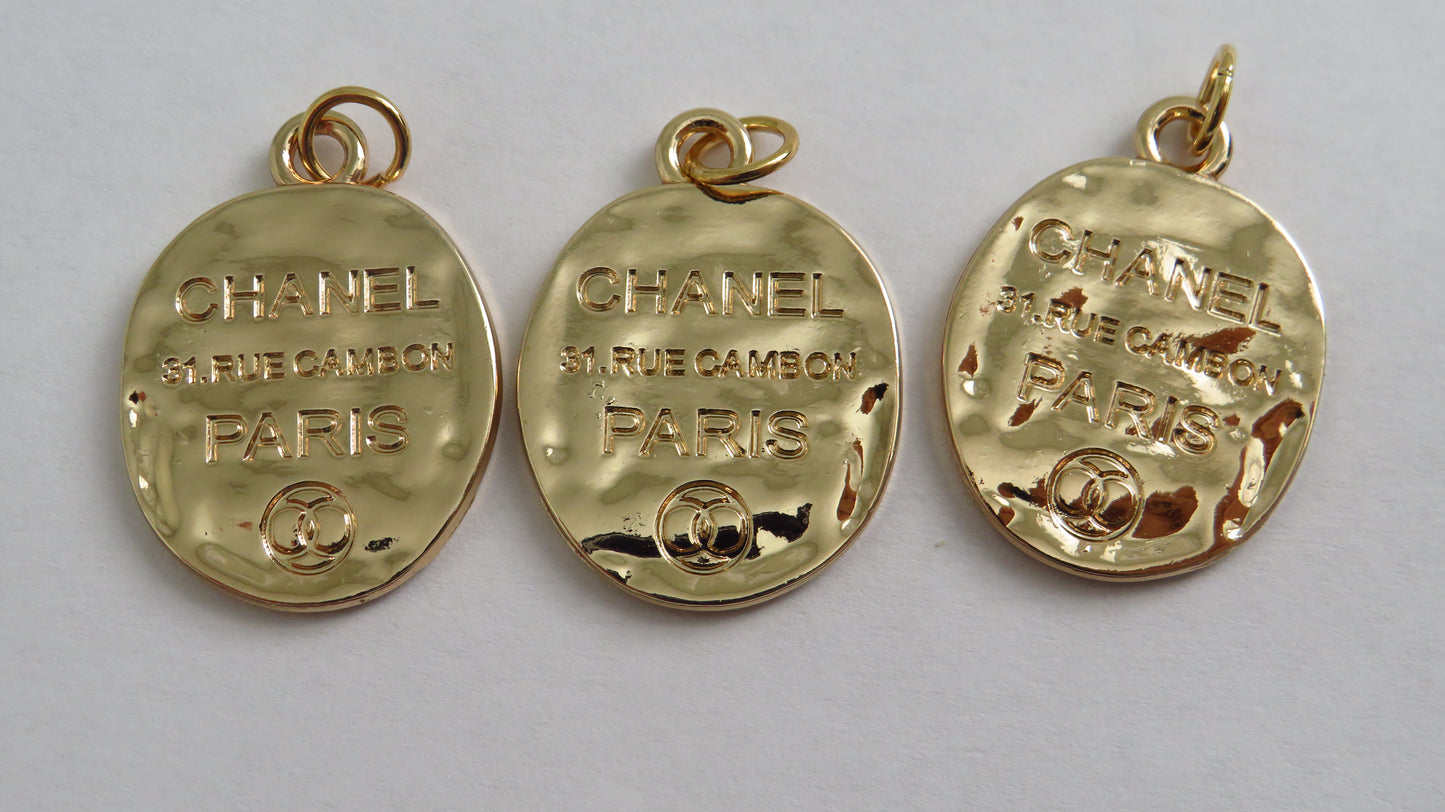 Chanel Engraved Gold Hammered Round Zipper Pull Wholesale Bundle Of 3!