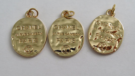 Chanel Engraved Gold Hammered Round Zipper Pull Wholesale Bundle Of 3!