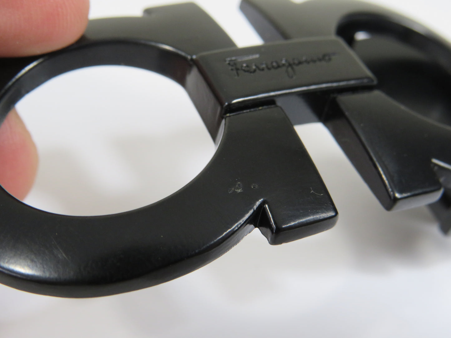 Retro Salvatore Ferragamo Black Steel Belt Buckle!