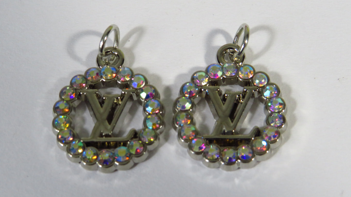 LV rhinestone iced zipper pull charms!