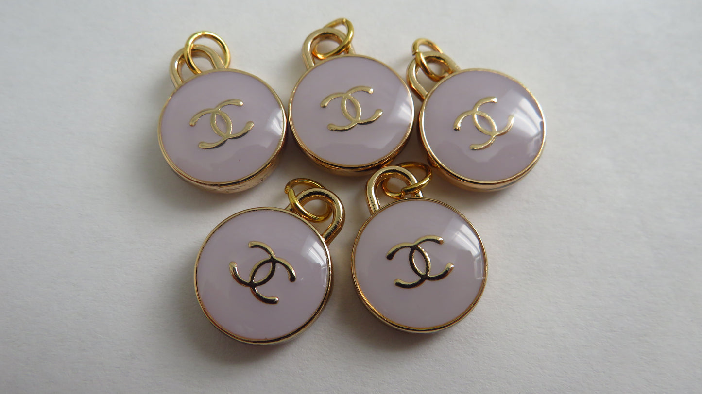 Wholesale bundle of 5 Chanel Lt. Purple Oval Charms!