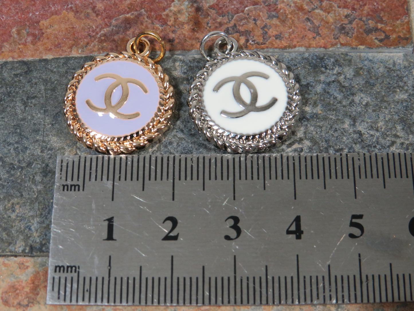 Bundle Of 2 Chanel Oval Zipper Pull Charms With Stamped Backs!