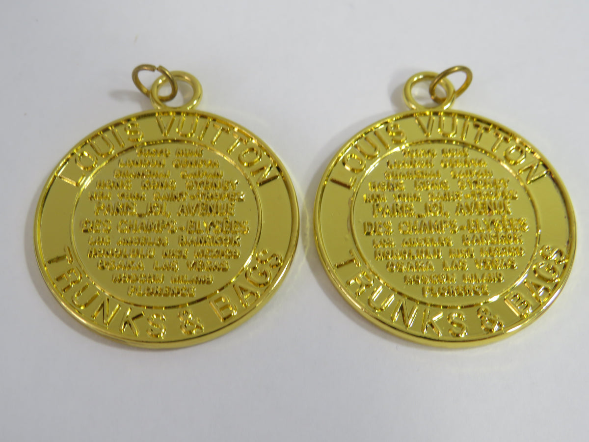 Louis Vuitton Gold Tone Trunks And Bags Double Sided Pair Lot of 2 Bag Charms Pulls!