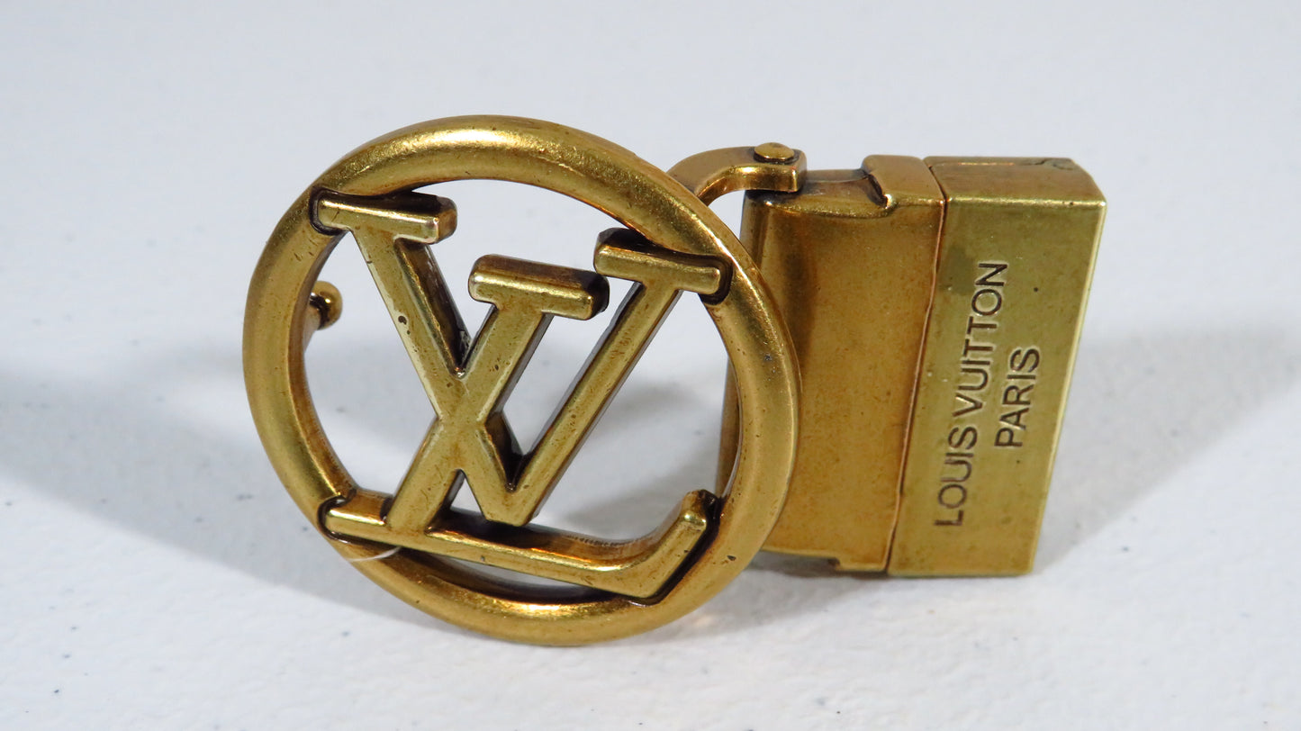 Vintage Louis Vuitton Brass Belt Buckle - Shows Light Use!