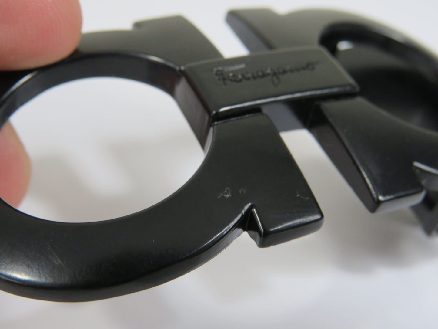 Retro Salvatore Ferragamo Black Steel Belt Buckle!