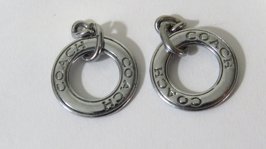 Coach Authentic Upcycled Silver Tone Oval Charms For Repair Replace!