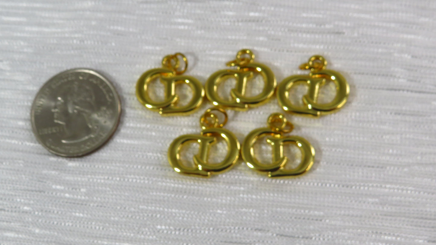 Value Wholesale Bundle Of 5 Dior Gold Tone Zipper Pull Charms!