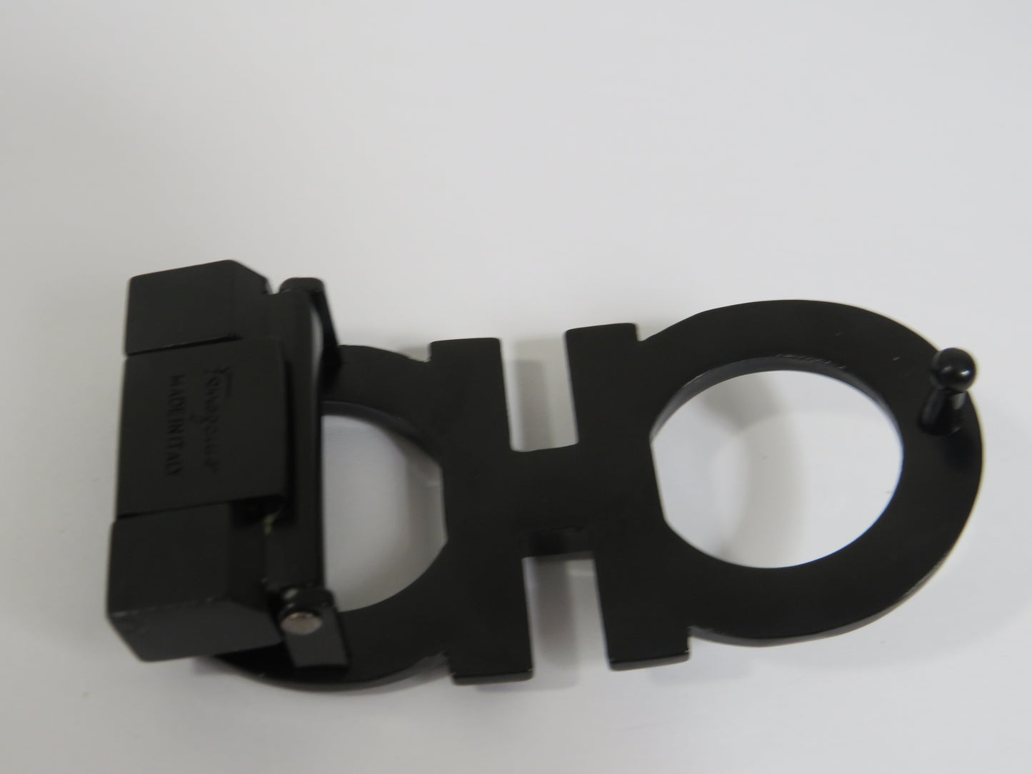 Retro Salvatore Ferragamo Black Steel Belt Buckle!