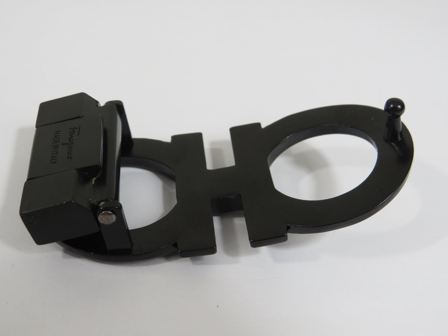 Retro Salvatore Ferragamo Black Steel Belt Buckle!