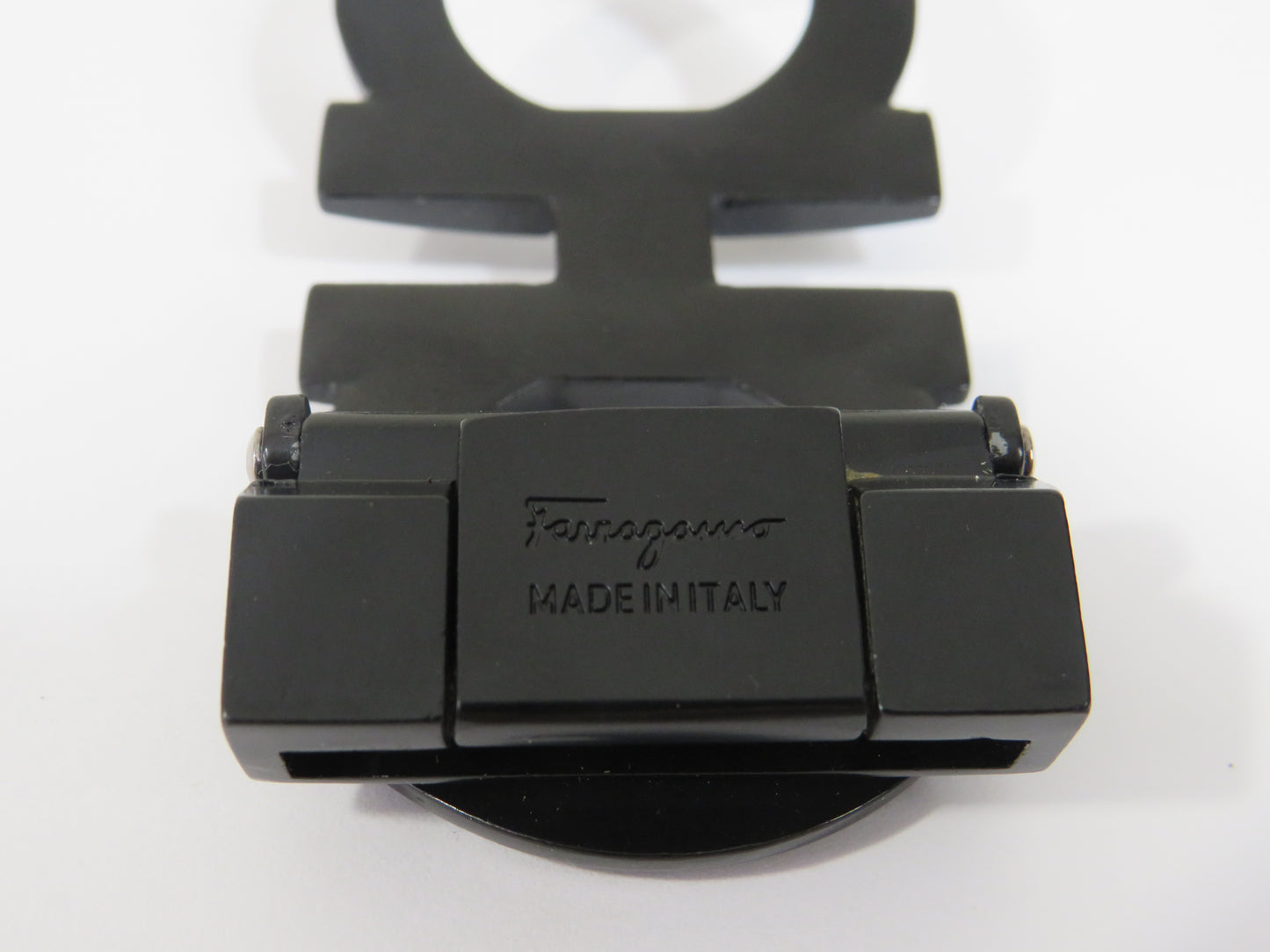 Retro Salvatore Ferragamo Black Steel Belt Buckle!