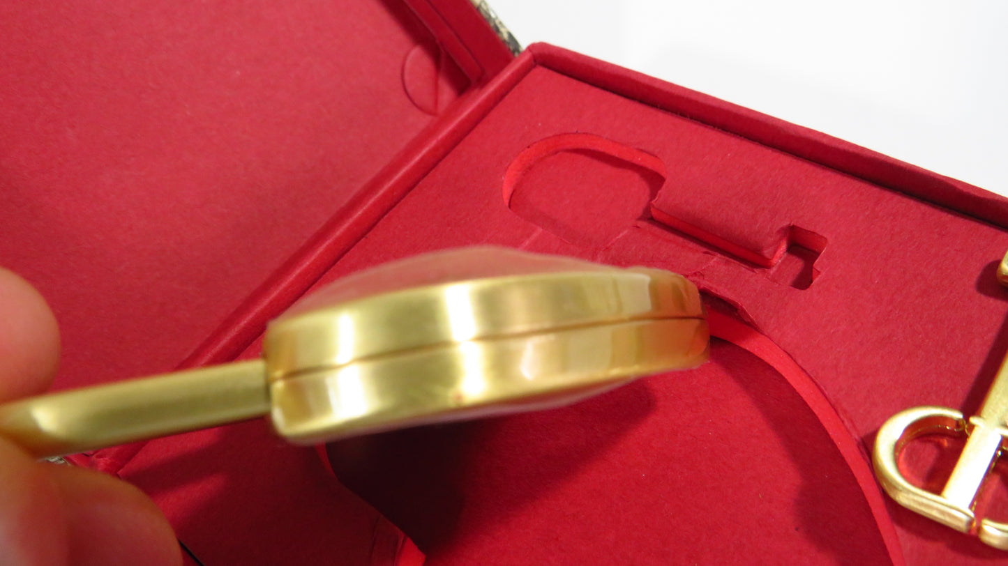 CD Christian Dior Brass Engraved Padlock With Key And Box!