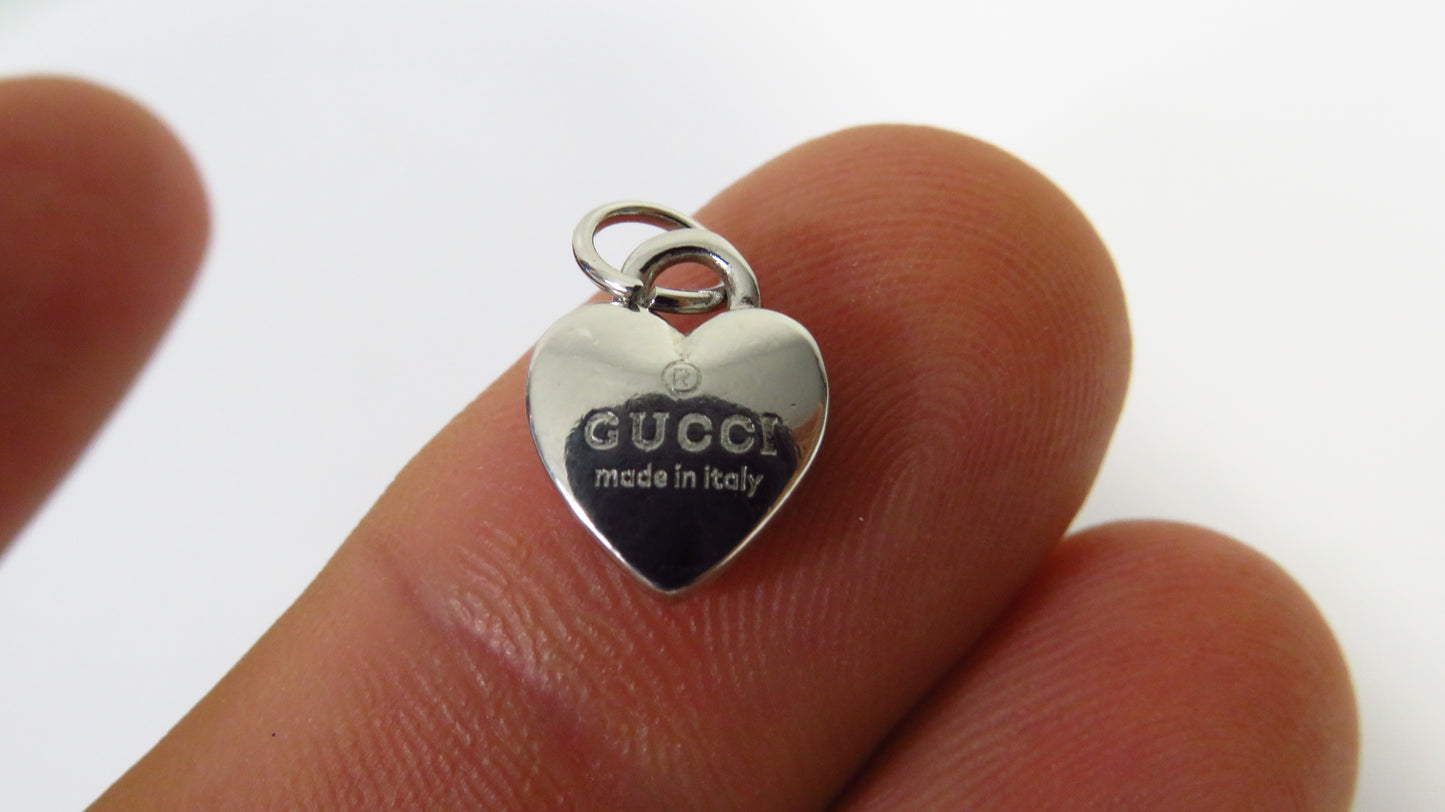 Gucci Double Side Engraved Tiny Sterling Upcycled Heart Charm!