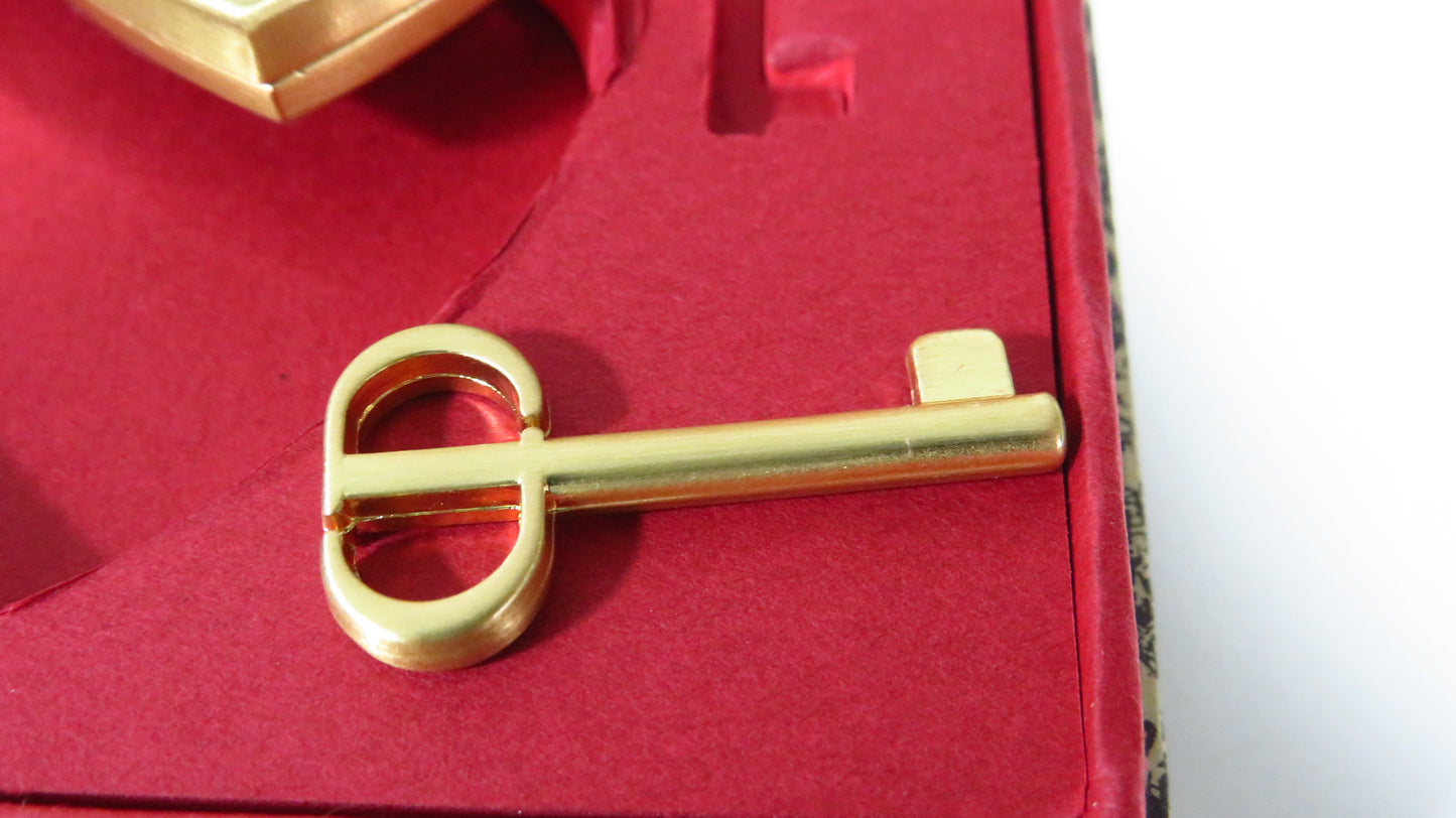 CD Christian Dior Brass Engraved Padlock With Key And Box!