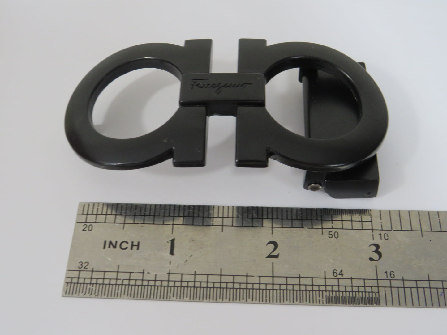 Retro Salvatore Ferragamo Black Steel Belt Buckle!