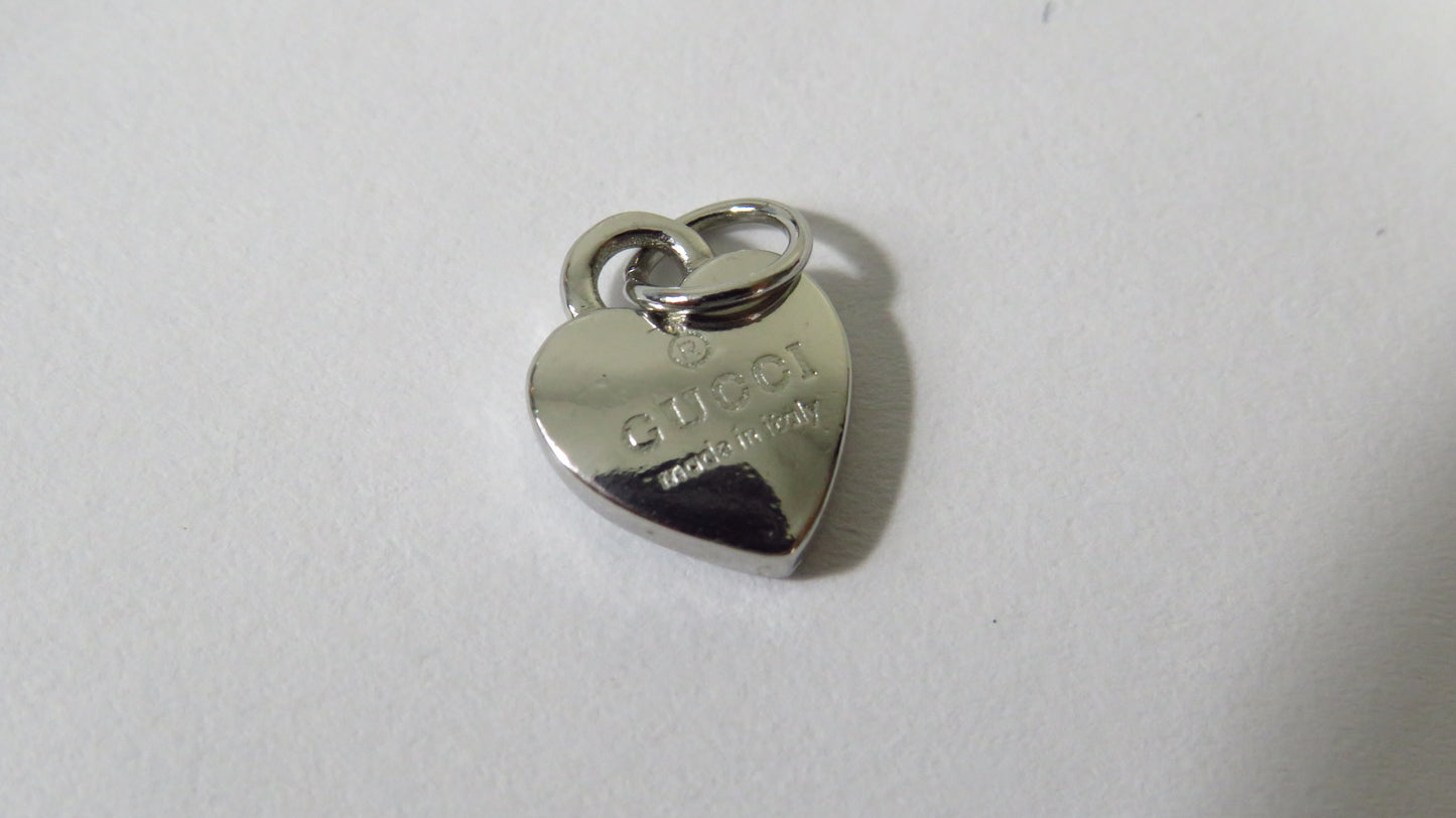 Gucci Double Side Engraved Tiny Sterling Upcycled Heart Charm!
