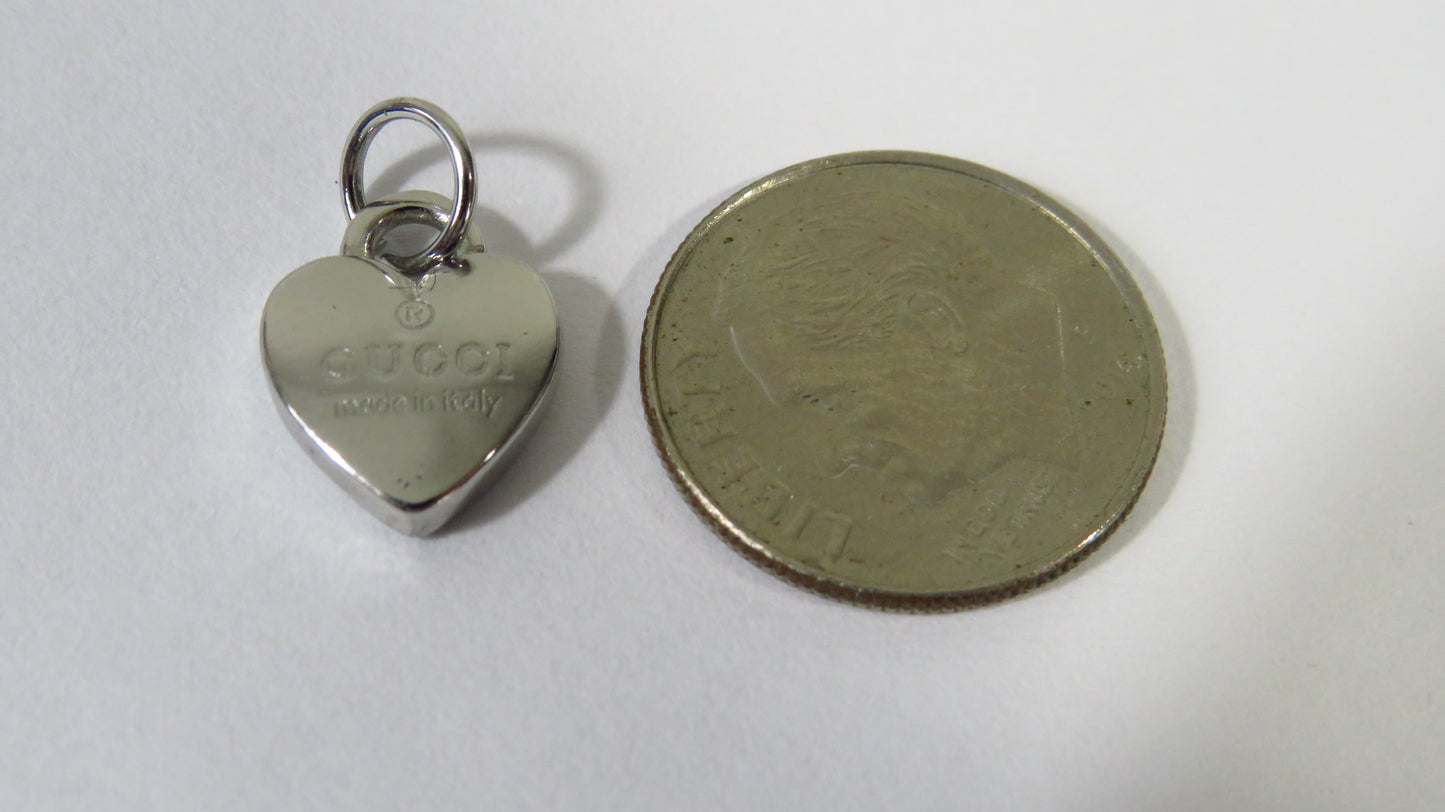 Gucci Double Side Engraved Tiny Sterling Upcycled Heart Charm!
