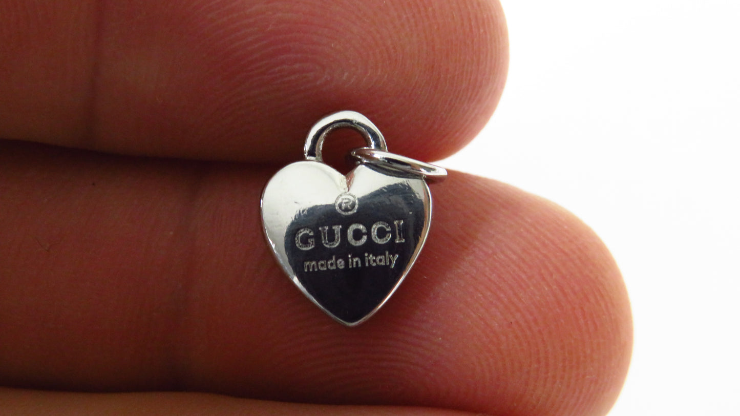 Gucci Double Side Engraved Tiny Sterling Upcycled Heart Charm!