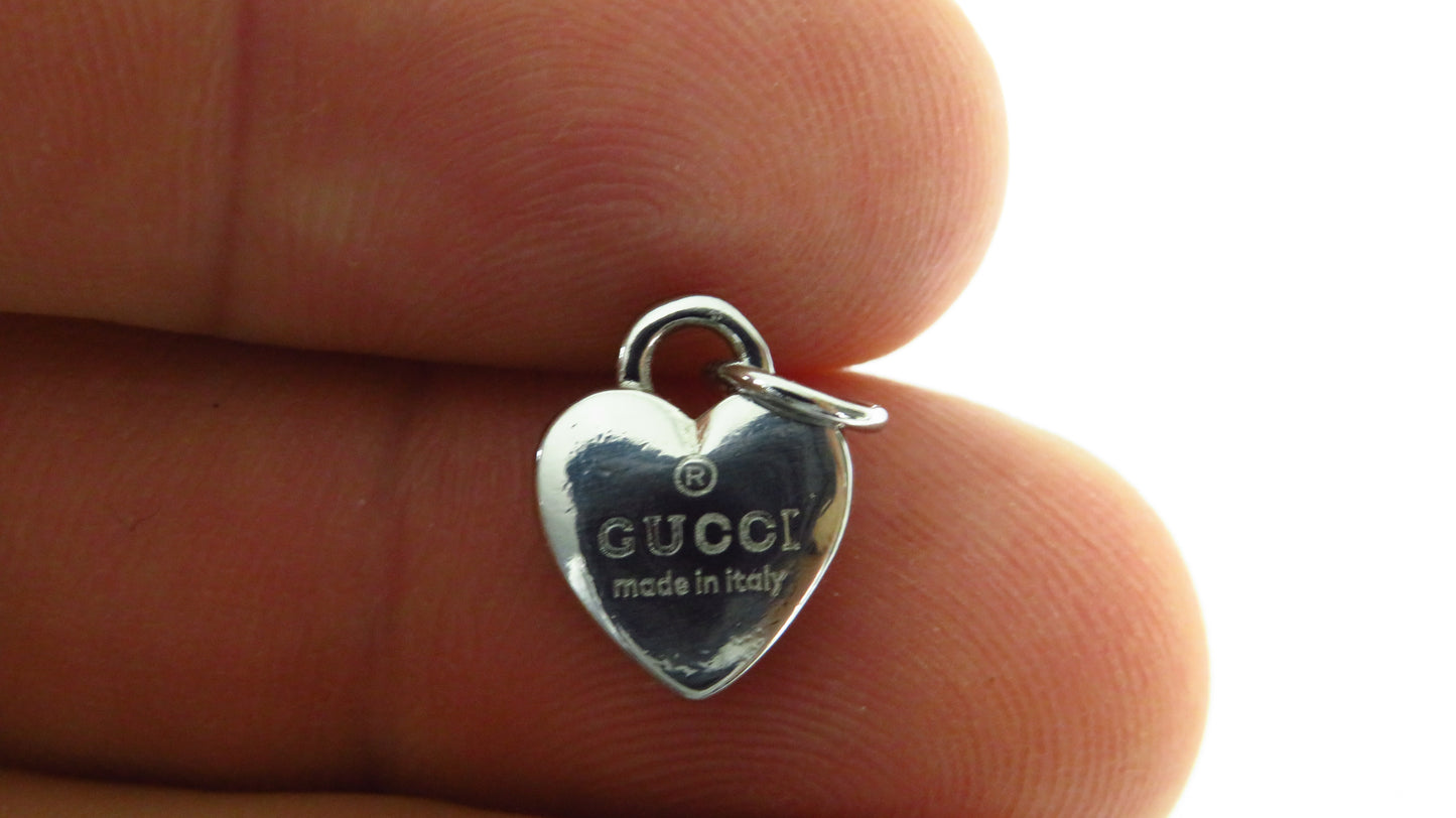 Gucci Double Side Engraved Tiny Sterling Upcycled Heart Charm!