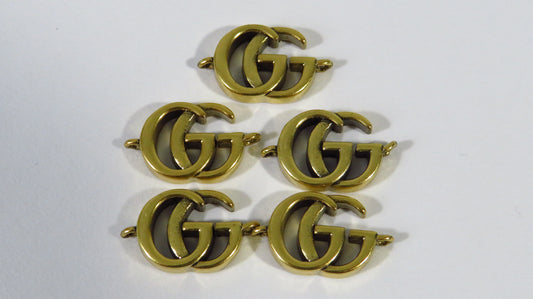 Bundle Of 5 Gucci Double G Brass Mini Charms Upcycled From Broken Bracelet!