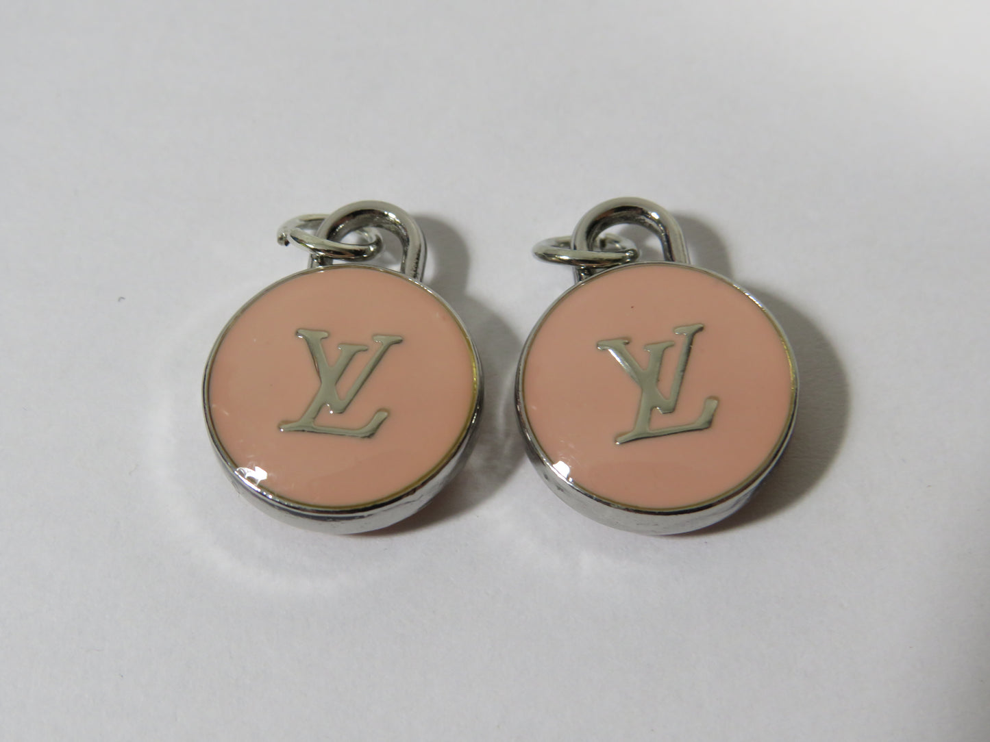 Louis Vuitton Pink Silver Double Side Oval Handbag Charm Lot Of 2!