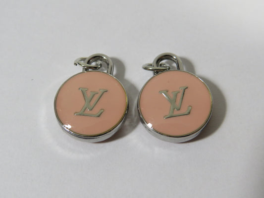 Louis Vuitton Pink Silver Double Side Oval Handbag Charm Lot Of 2!