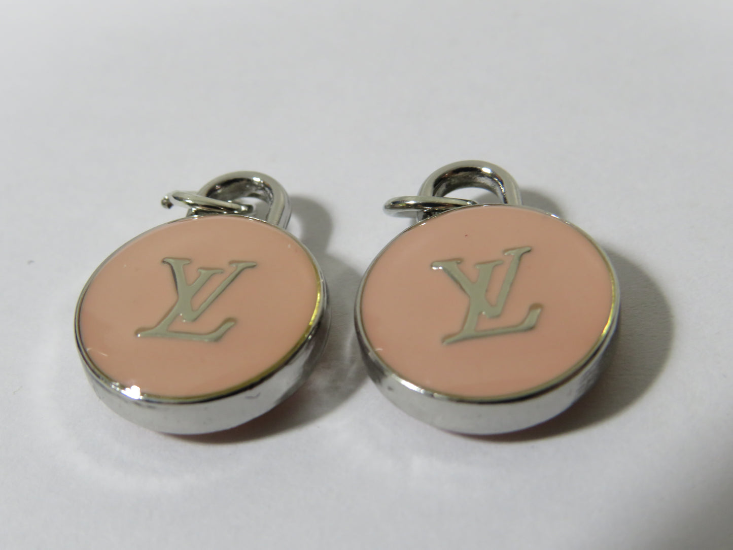 Louis Vuitton Pink Silver Double Side Oval Handbag Charm Lot Of 2!