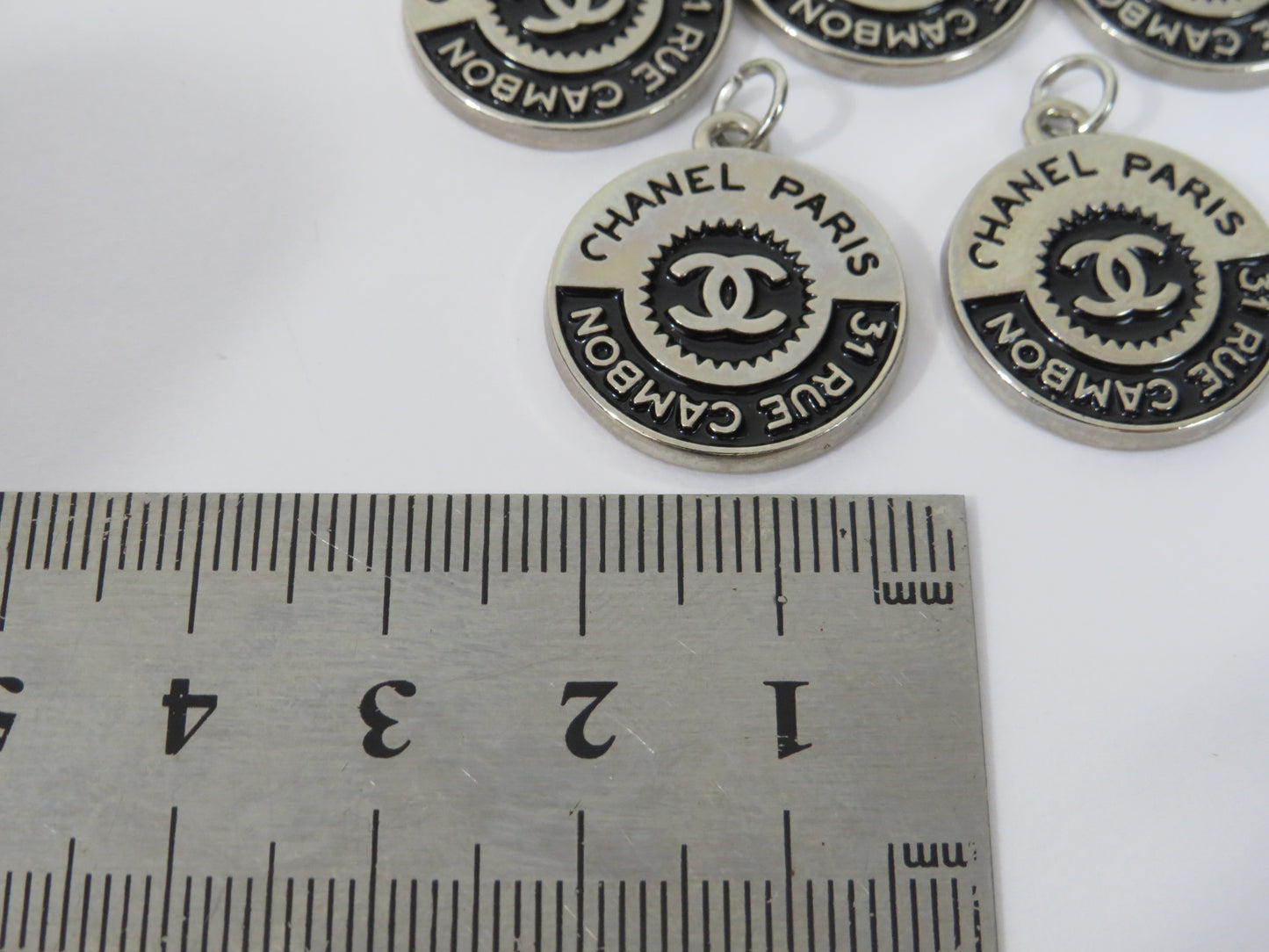Bundle Of 5 Chanel Paris Steel Retro Look Zipper Pulls Lot!