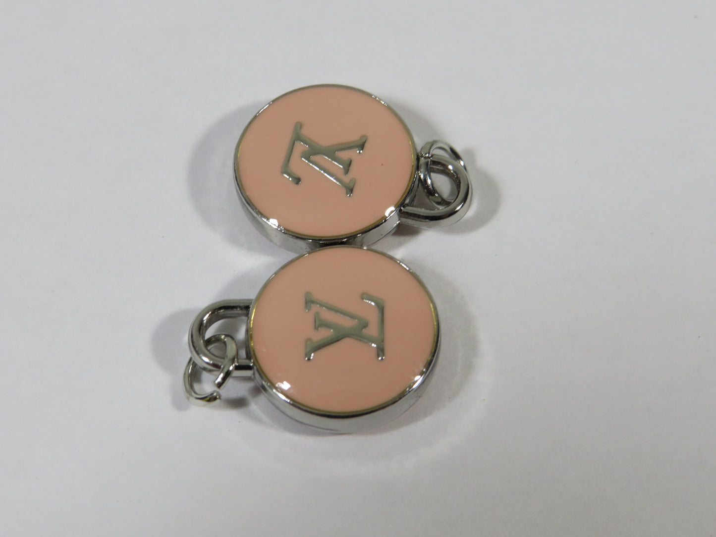 Louis Vuitton Pink Silver Double Side Oval Handbag Charm Lot Of 2!