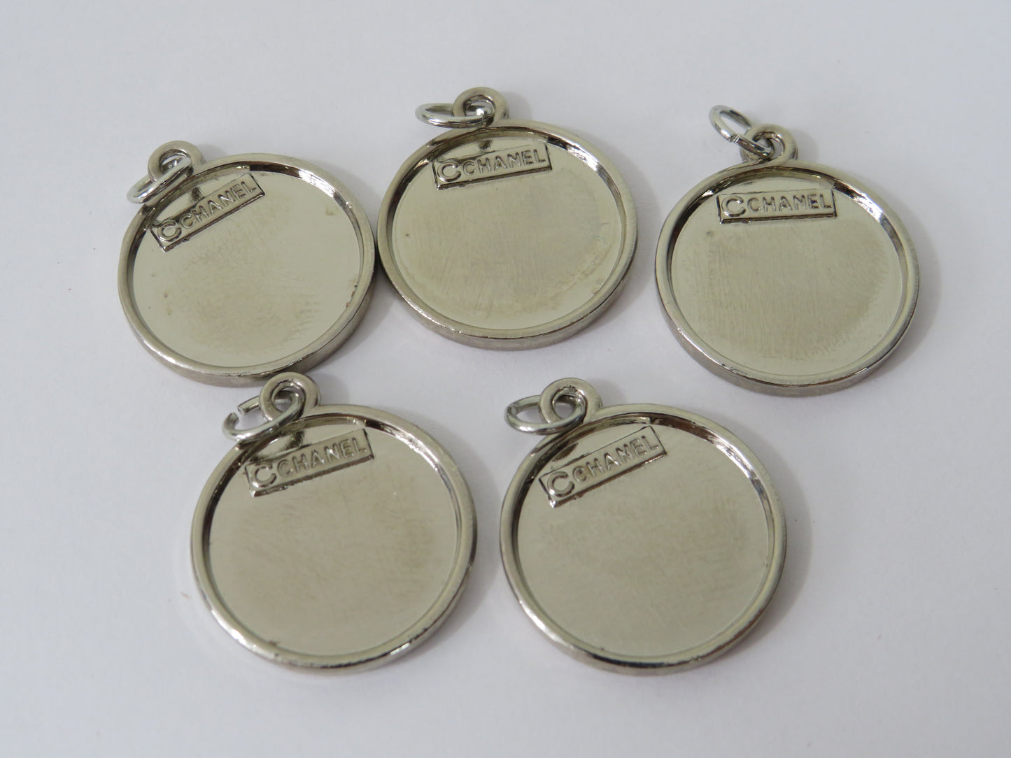 Bundle Of 5 Chanel Paris Steel Retro Look Zipper Pulls Lot!