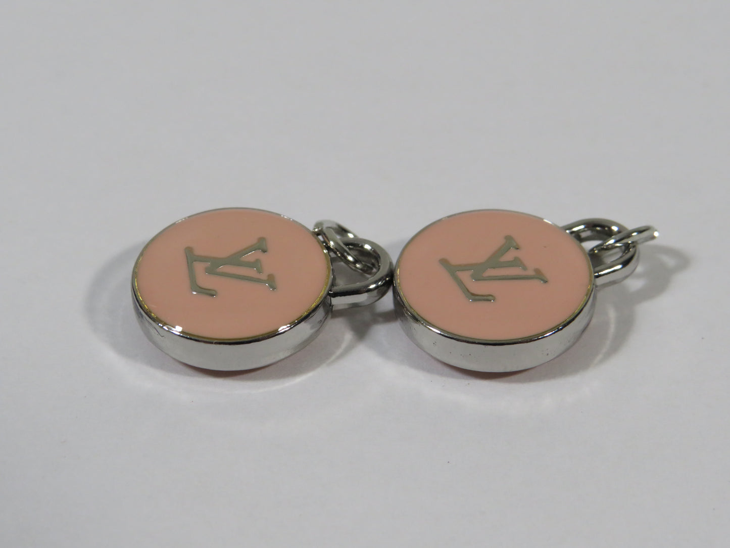 Louis Vuitton Pink Silver Double Side Oval Handbag Charm Lot Of 2!