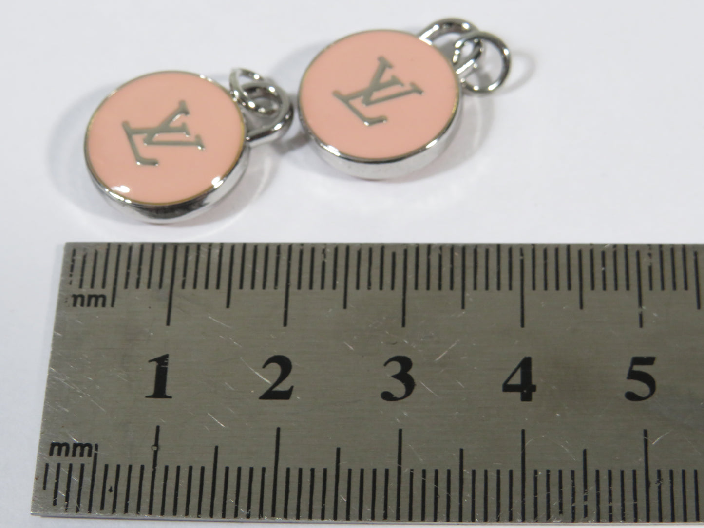 Louis Vuitton Pink Silver Double Side Oval Handbag Charm Lot Of 2!