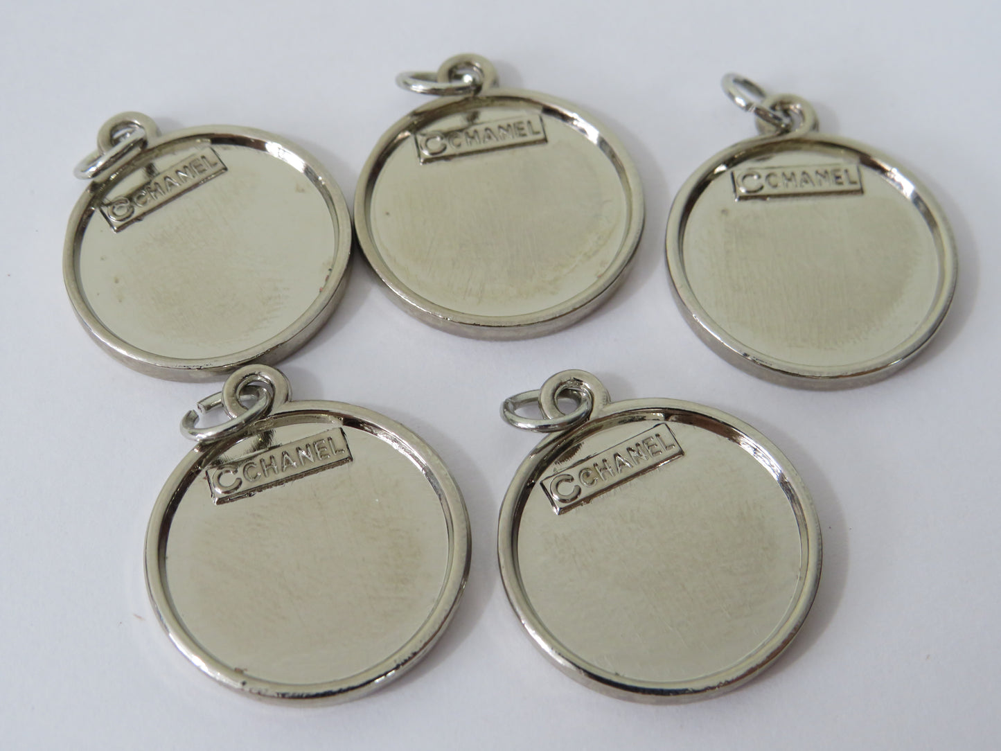 Bundle Of 5 Chanel Paris Steel Retro Look Zipper Pulls Lot!