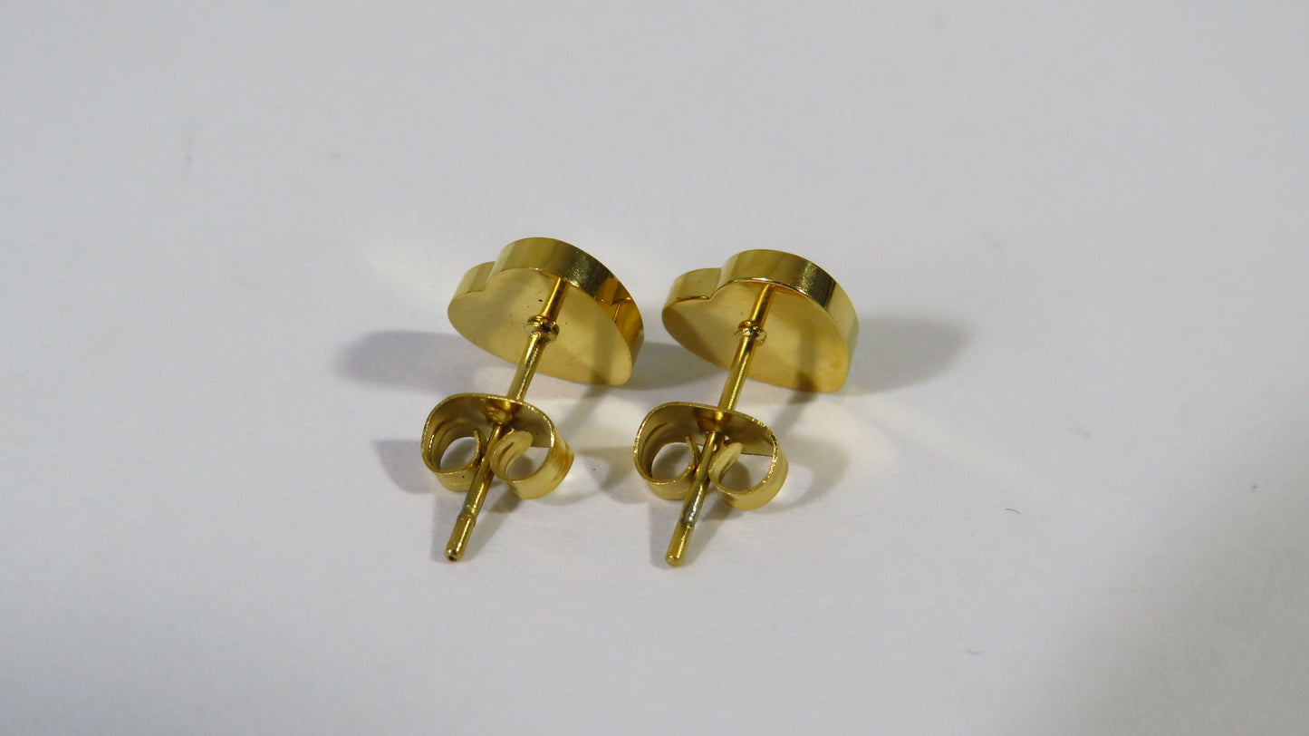Gucci Engraved Gold Heart Mini Stud Earrings!