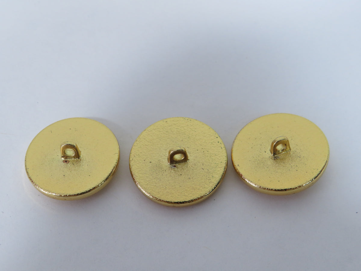 Bundle Of 3 Gold Plate Celine Oval Vintage Buttons 18mm Across!