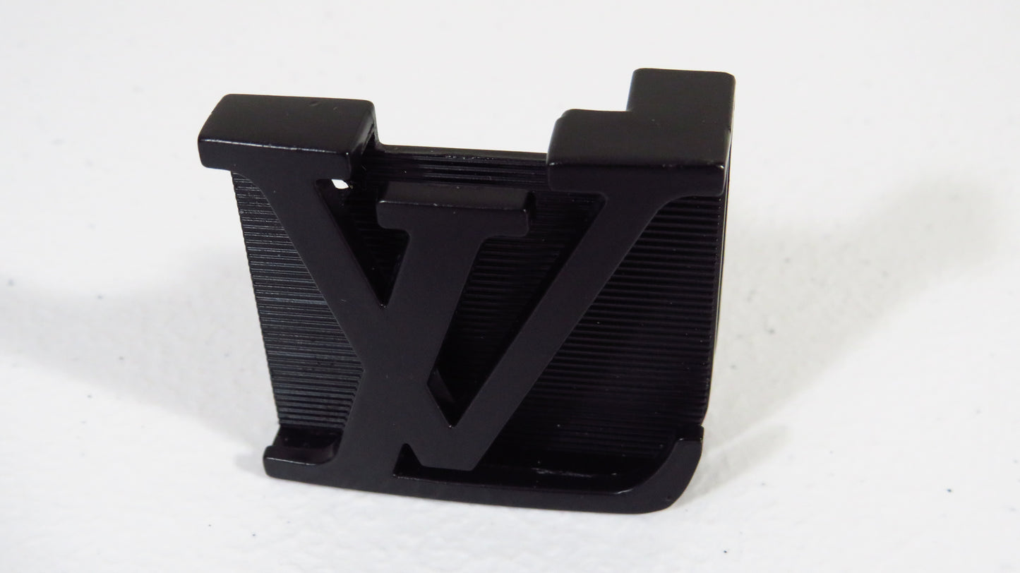 Louis Vuitton Black Ribbed Steel Upcycled Belt Buckle for Belts!