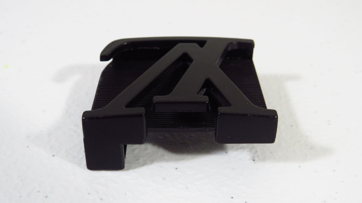 Louis Vuitton Black Ribbed Steel Upcycled Belt Buckle for Belts!