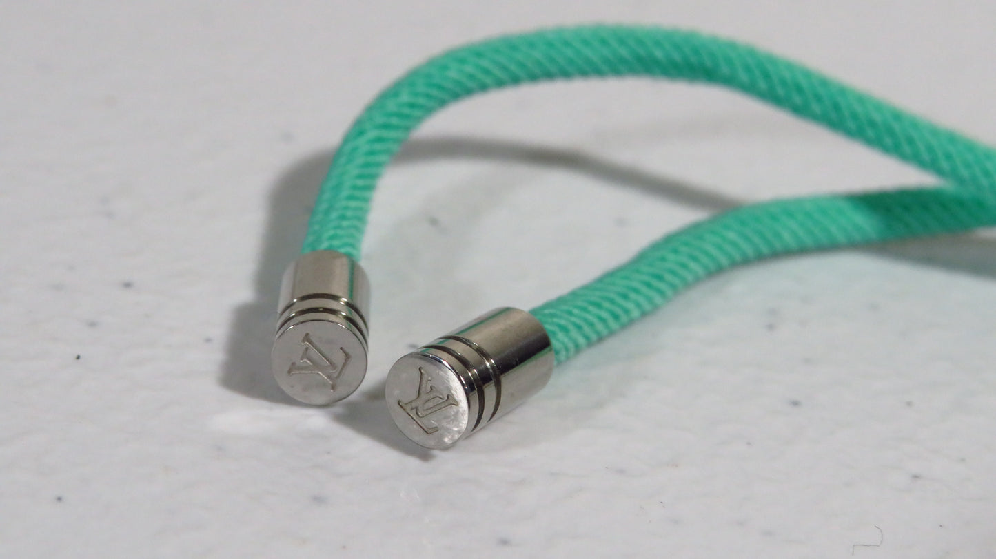 Louis Vuitton Upcycled Turquoise Wrist Strands With Metal Engraved Tips FOR REPAIR!