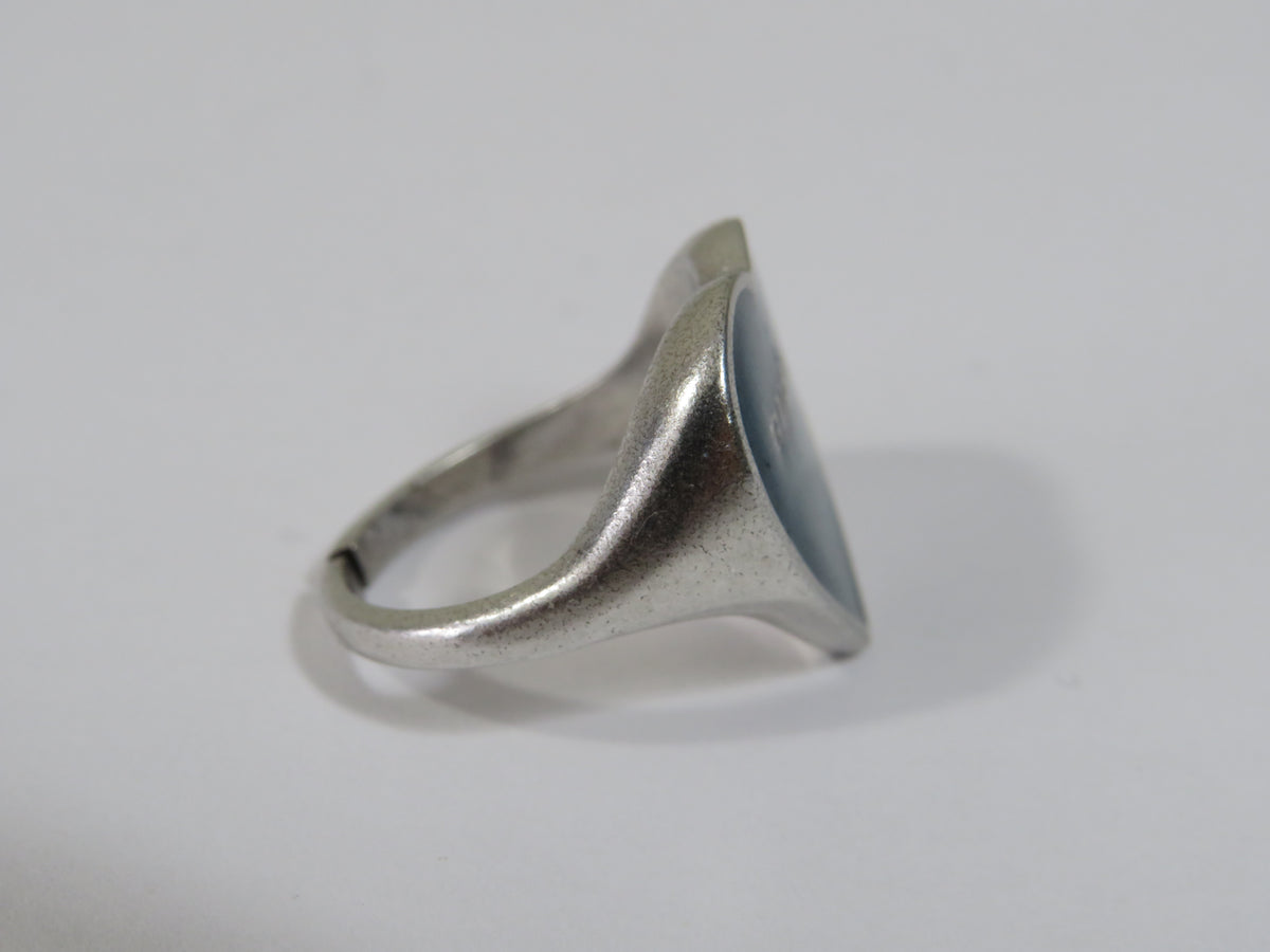Gucci Sterling Blue Heart Ring Measures Size 5.5!