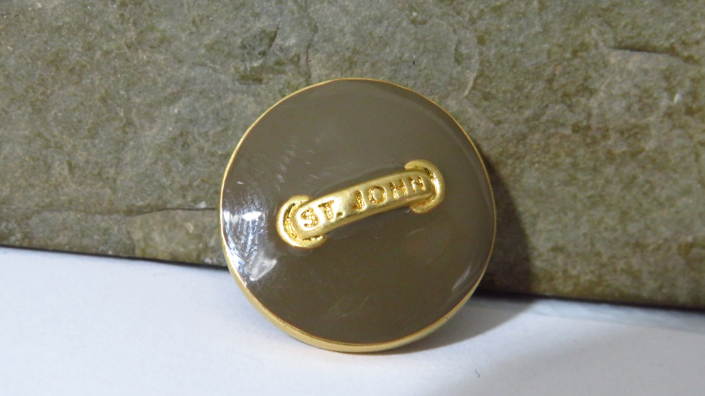 St. John Dark Beige And Gold Tone Buttons!