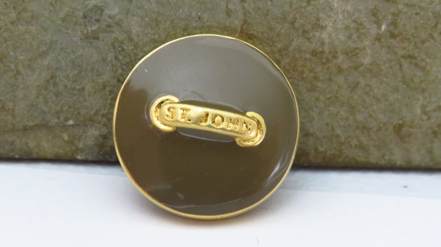 St. John Dark Beige And Gold Tone Buttons!